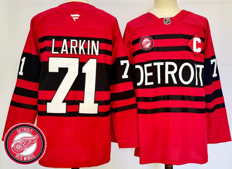 Men Detroit Red Wings #71 Larkin Red Fanatics 2025 NHL Jersey style 6